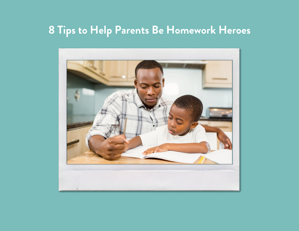 A parent assisting their son with homework.