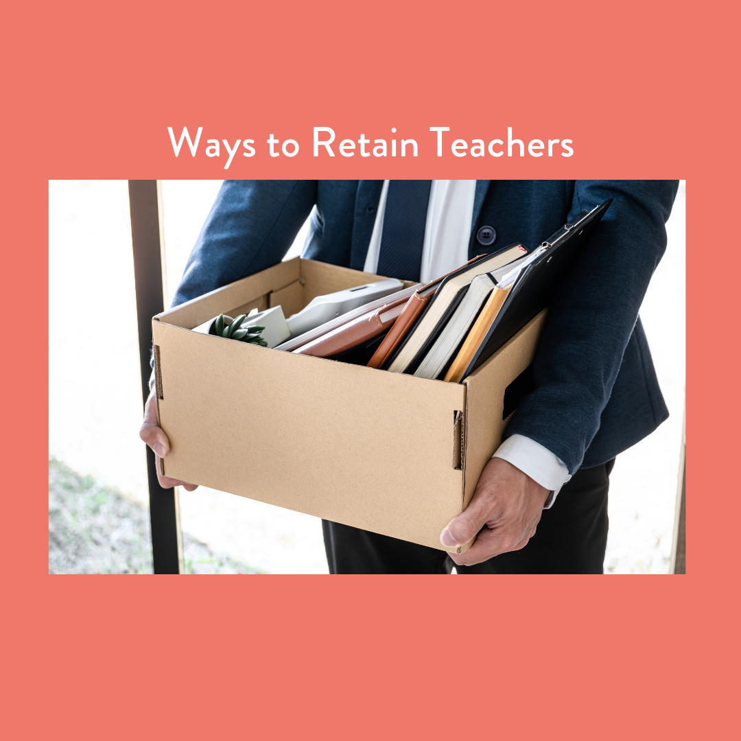 man holding box with papers in them. Ways to retain teachers.