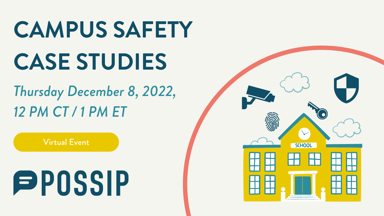 Campus Safety Case Studies event header with event info