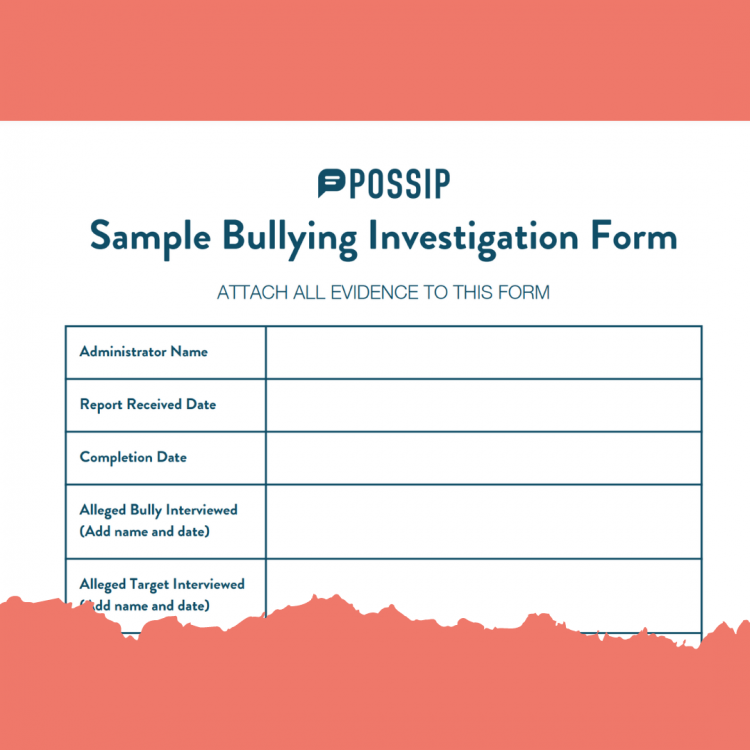 Bullying Investigation form